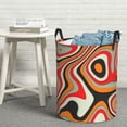 thumbnail image 3 of DouZhe Waterproof Collapsible Large Laundry Baskets, Abstract Swirl Waves Prints Circular Hamper with Handles, 3 of 7