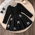 thumbnail image 2 of REDARER Girls Long Sleeve Party Dress, Bow Backless Formal Gown for Kids, Autumn Occasion Wear,Size:5-6 Years, 2 of 9