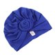 thumbnail image 1 of Envolturas para la cabeza Qarigey mujer diseño elástico nudos de flores gorros con nudo azul real, 1 of 6