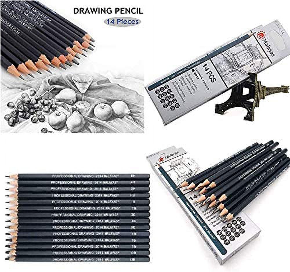 Marie's,sketch Pencils Set For Drawing(14b, 12b, 10b, 8b, 6b, 5b, 4b, 3b,  2b, B, Hb, 2h)graphite Pencils Kit For Students, Beginners & Pro Artists,  Ideal For Drawing Art, Sketching, Shading - Temu