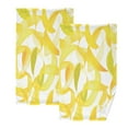thumbnail image 2 of 2 Pcs Absorbent Face Towel Bath Hand Towels Soft Breathable Cotton Towel Set for Bathroom Kitchen Hotel Spa Decor Light Yellow Leaves, 2 of 8