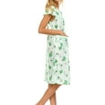 thumbnail image 3 of EZI Women’s Cotton-rich Floral Short Sleeve Button-down House Dress Housecoat Lounger Robe, 3 of 5
