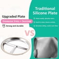 thumbnail image 1 of Stainless Steel Baby Plate with Suction Cup and Removable Lid, 1 of 5