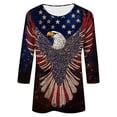 thumbnail image 4 of 250th Anniversary Women's Casual 3/4 Sleeve T-Shirt 250 Years of Freedom Shirt American Flag Patriotic Clothes, 4 of 7