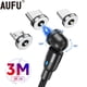 thumbnail image 2 of Cable de carga magnética AUFU, Cable USB Micro tipo C, cargador magnético, Cable trenzado de nailon, Cable de teléfono móvil para iPhone Samsung Tan Jianjun unisex, 2 of 2