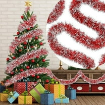 Honeeladyy 78.74" Christmas Tinsel Garland Metallic Tinsel Twist Garland with Glitter Foil for Christmas Tree Ornaments Hanging Decoration