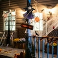 thumbnail image 3 of Halloween Witch Doll Decor with Broomstick for Indoor Outdoor Party Decoration, 9.4 Inch Hanging Witch Figurine for Home Display (Purple), 3 of 7