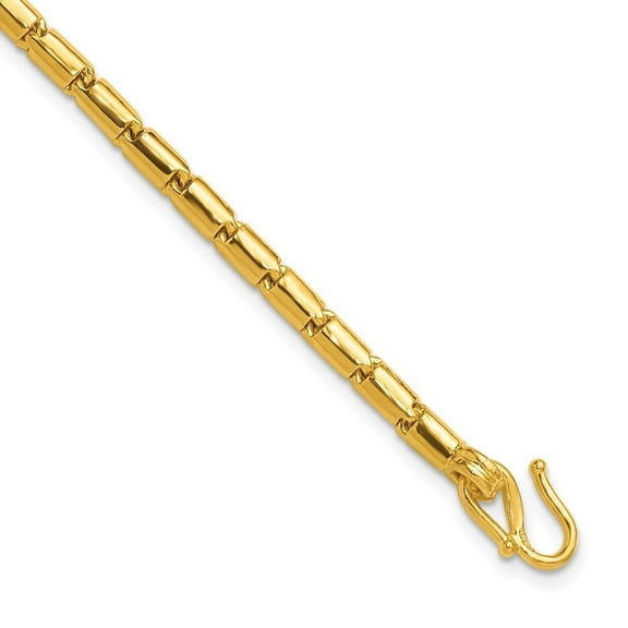 Auriga Fine Jewelry 24k Yellow Gold Polished 3.2mm Solid Round Barrel 8" Chain Bracelet for Women