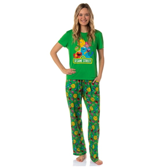Sesame Street Women's Elmo And Friends Cookie Monster Sleep Pajama Set