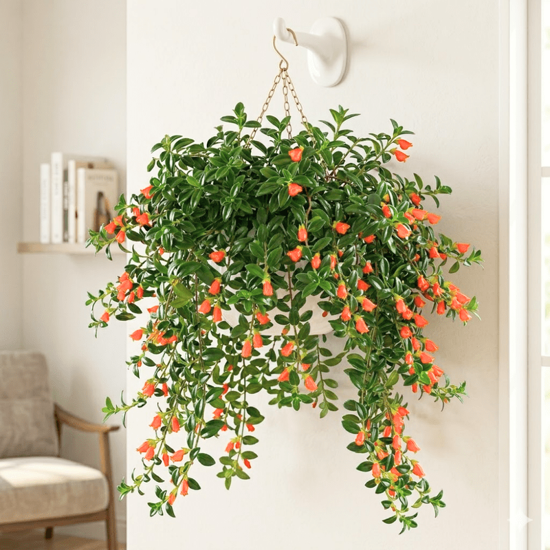 Orange Goldfish Live Plant, Trailing Goldfish Plant Live, Bright Orange Flowers Indoor Plant, 4-7 Inches Tall in 4 Inch Pot for Planting