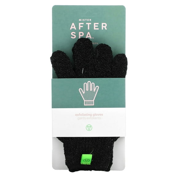 AfterSpa Exfoliating Gloves, Black, 1 Pair