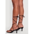 thumbnail image 3 of Women's Trendy Faux Leather Thong Lace Up Heels, 3 of 3