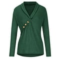 thumbnail image 4 of Lilgiuy Women Plus Size Casual V Neck Loose Solid Button Long Sleeve Tops for Business Office Work, 4 of 5
