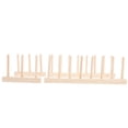 thumbnail image 4 of RENACLIPY Kitchen Storage Rack Set of 2 Beige Wood Plate Holders for Efficient Kitchen Organization, 4 of 8