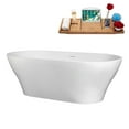 thumbnail image 2 of 67" Streamline B-240-33-BNK Soaking Freestanding Tub and Tray With Internal Drain in Brushed Nickel, 2 of 10