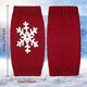 thumbnail image 1 of Guantes navideños de medio dedo ShuxiuWang para mujer sin dedos de punto cálidos con copos de nieve invierno, 1 of 1