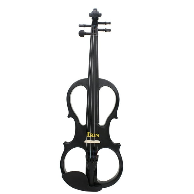 Violin 4/4 Wood Maple Electric Violin Fiddle Stringed Instrument with Ebony Fittings Cable Headphone Case for Music Lovers Beginners