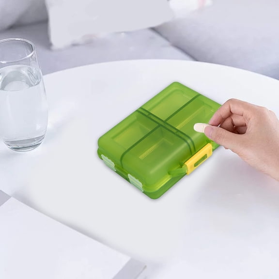 Clearance Under $5!Yyuenw Travel Pill Organizer Small 8 Grid Compartments Pill Holder Box Daily Container Small Container Medicine Travel with 10 Compartments for Purse Fish Oil Medicine