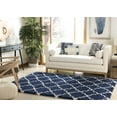 thumbnail image 3 of SAFAVIEH Hudson Jaye Plush Geometric Shag Area Rug, Navy/Ivory, 5' x 5' Square, 3 of 9