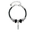 thumbnail image 2 of Delight Jewelry Silvertone Happiness Rectangle Daughter Celtic Knot Leather Bead Bracelet, 7"+2" Extender, 2 of 4