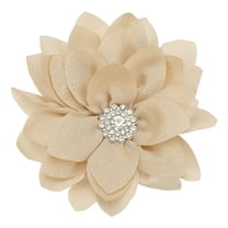 Uxcell 3.54 x 3.54 inch Flower Brooch Pin Hair Flower Clips Floral Brooch Fabric Handmade Hairpin Khaki