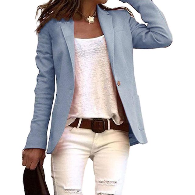 Chaqueta de traje con solapa para oficina de trabajo para damas Blazer de un botón