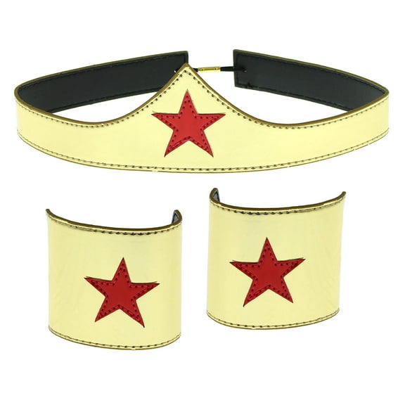 Wonder Woman Cuff and Tiara Adult Cosplay Costume Set