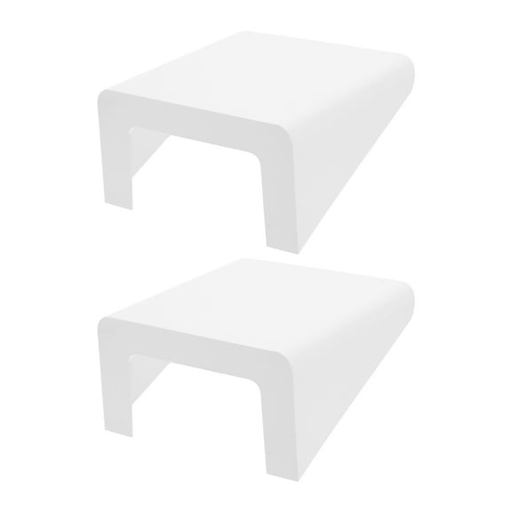 FOMIYES 2Pcs White Plastic Floating Shelves Shelf Adjustable Angle Wall Mounting for Home Users Office Users