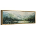 thumbnail image 5 of IDEA4WALL Extra Large Framed Canvas Print Wall Art Mountain Lake Impressionist Nature Scene Artwork Wilderness Antique Retro Fine Art Watercolor Decorative Relax/Calm for Rooms Decor - 60"x20", 5 of 5