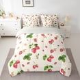 thumbnail image 2 of Homewish Cute Strawberry 7-Piece Twin Bedding Sets,Sweet Fruit Bedding Comforter Set,Green Red Beige Sheet Sets For Girls Kids,Breathable Home Decor Reversible, 2 of 8