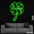thumbnail image 2 of Craftnamesign Lucky Clover Leaf Neon LED Sign, Patrick Day Gifts Decor, 2 of 3