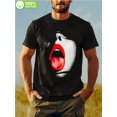 thumbnail image 1 of Men's Bold Red Lips & Tongue Graphic Tee - Heavyweight 100% Cotton Shirt, Non-Transparent Fabric for Gym, Streetwear & Everyday - All-Season Casual T-Shirt for Men, Gym Apparel, Co, 1 of 5