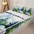 thumbnail image 3 of Homewish Travel Trailer Zipper Twin Comforter Sets with Fitted Sheet and 2 Pillowcases,Happy Camping Zipper Bedding Set For Camper Gifts,Reversible,4-Piece, 3 of 7