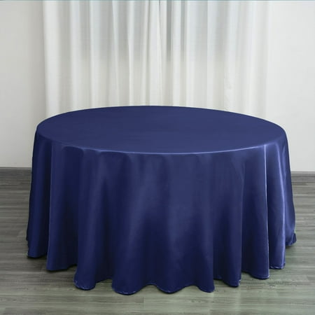 

Efavormart 120 Navy Blue Satin Round Tablecloth