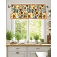 thumbnail image 2 of Rod Pocket Window Valances Watercolor Cactus Sunflower Flower Leaves Short Kitchen Curtains Vintage Plant Window Treatment Drapes for Bedroom Bathroom Living Room 54x18In,1 Panel, 2 of 7