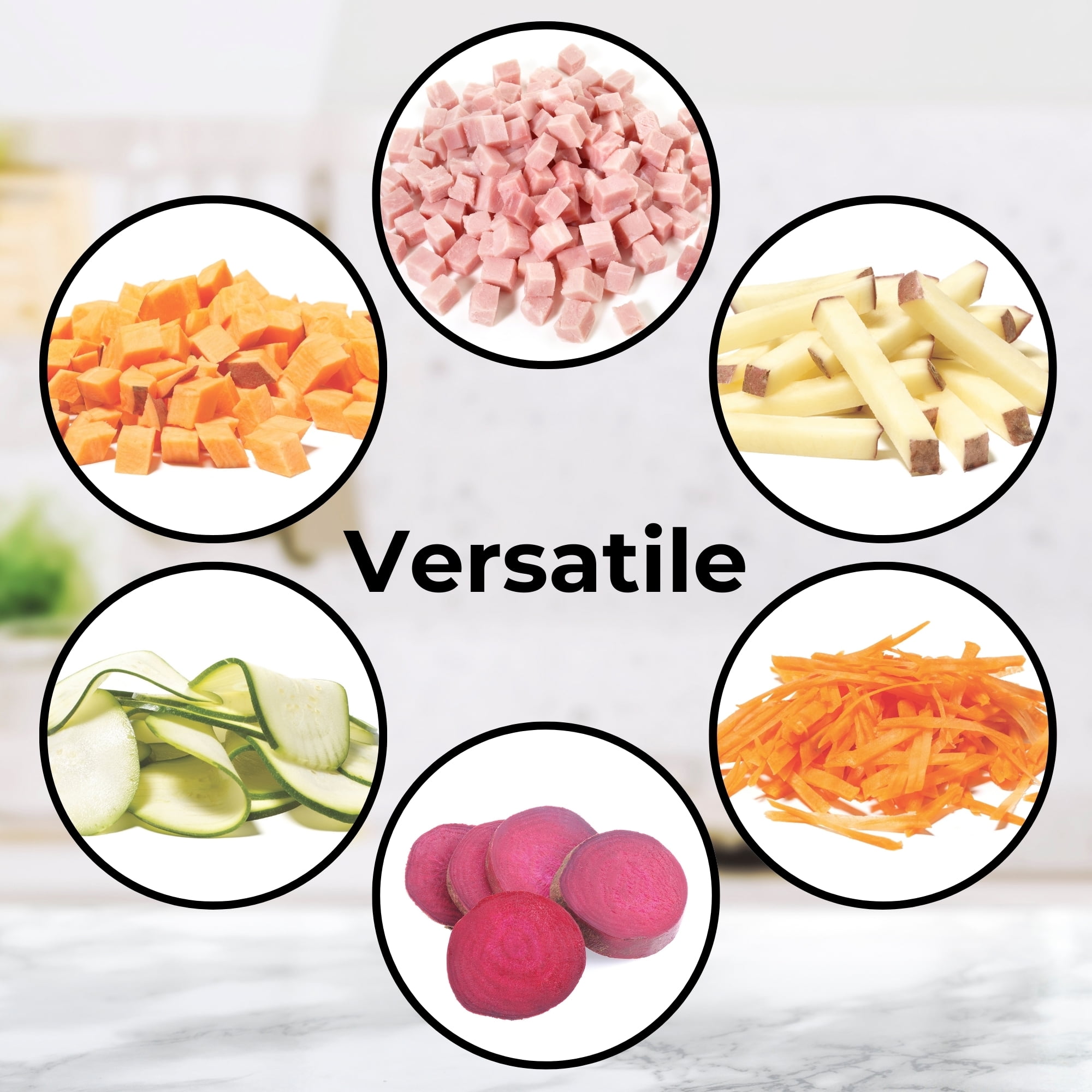 Starfrit Pump'n'Slice, Vertical Mandoline, Food Chopper, Slicer, Safe Enclosed Blades, Folds for Storage, Cleaning Tool -2-in-1, Starfrit Pump'N'Slice lets you quickly slice fruits and veggies with a simple pump. Adjustable stainless steel blades cut evenly from 0.5 to 8 mm. Safe enclosed blades, compact design with foldable feet, and dishwasher-safe parts make prep and cleanup easy.