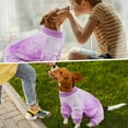 thumbnail image 2 of QBLEEV Dog Pajamas, Purple Tie-Dye Pet Clothes Stretchy Soft Doggy Onesies Cat Spring Autumn Sweatshirt, Lightweight Pet Jumpsuits Kitten Coats Pullover Outfits for Small Medium Dogs XS, 2 of 7