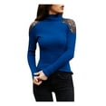 thumbnail image 1 of Women Solid Color Long Sleeve Turtleneck Pullover Sweater, 1 of 4