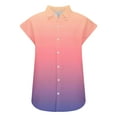 thumbnail image 6 of Itsame Short Shirt Sleeved Tops for Womens Fashionable Solid Color Relaxed Round Neck Button T-Shirt Blouses Pink Size 3XL, 6 of 6