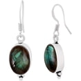 thumbnail image 4 of Natural Labradorite Earrings 925 Silver Overlay handmade Dangle Earrings For Women, 4 of 4