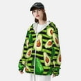 thumbnail image 5 of Gaeub Avocado Green Striped Men's and Women's UPF 50+ Long-Sleeved Sun Protection Clothing, Fishing Shirt Long Sleeve Zip - Small, 5 of 9
