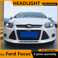 thumbnail image 2 of Para Ford Focus 3 faros LED 2012 2013 2014 para Focus ST Style LED DRL H7 Hid Option Angel Eye Bi Xenon luces delanteras de luz baja, 2 of 4