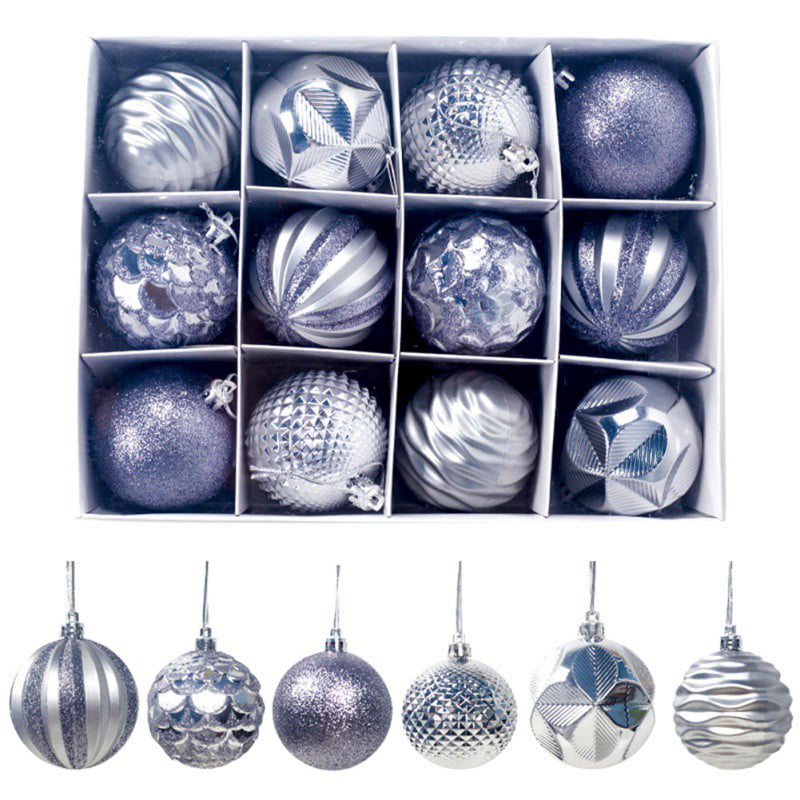 28 Pack Black Matt Glitter and Shiny Christmas Baubles 16 x 60mm and 12 x 80mm 