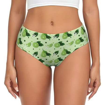Womens Underwear - Cute Limes Flowers No Show Seamless Underwear for Women  Kawaii Soft Stretch Women s Panties  Hipster Ladies Panties Bikini Underwear Briefs