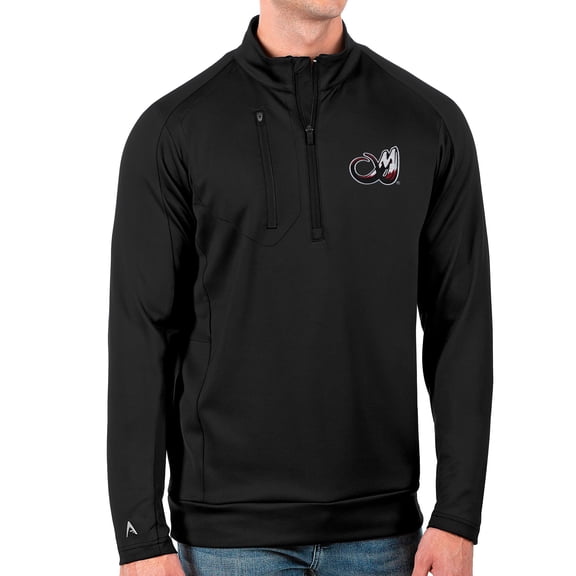 Men's Antigua Black Colorado Mammoth Generation Quarter-Zip Pullover Top