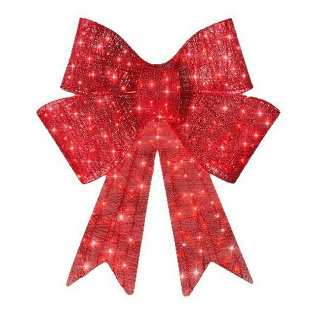 Lazos LED Decoraciones Navideñas para Interior Exterior (Grande) Rojo