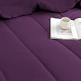 thumbnail image 6 of 5 Piece Luxury Thicker Pattern Comforter Set, 800 TC, 100% Egyptian Cotton, Super King Size Plum Solid Color, 6 of 6
