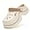 Cream&brown, variant on Women's Platform Clogs Gardener Shoes 2.5 Inches Heeled Mules Clog Slip On Slides Shoes Outdoor Slippers