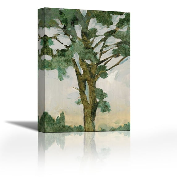 Green Tree Line I - Contemporary Fine Art Giclee on Canvas Gallery Wrap - wall décor - Art painting - 24 x 36 Inch - Ready to Hang