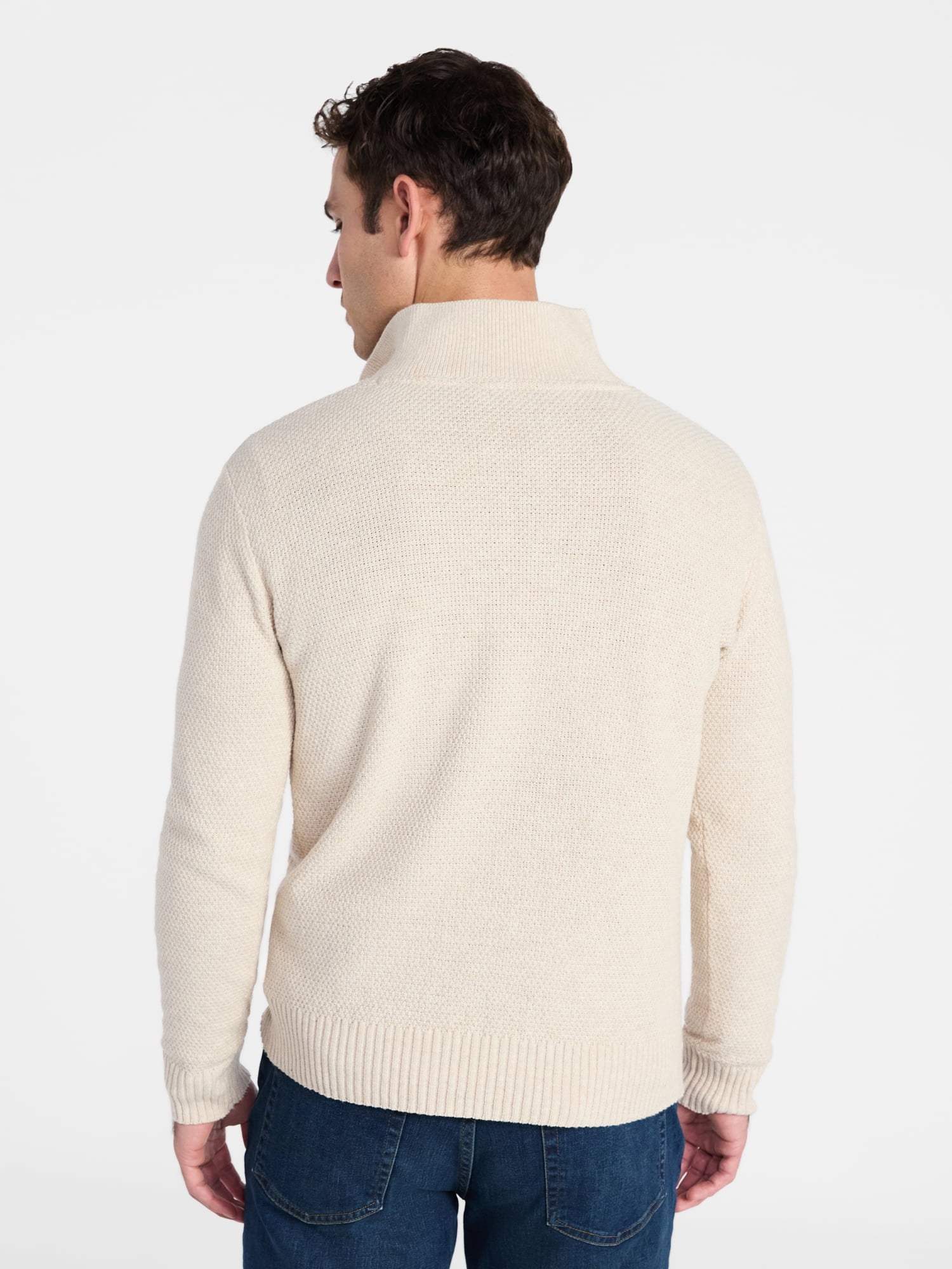 George Men's & Big Men's Button Mock Neck Sweater with Long Sleeves, Midweight, Sizes S-3XL